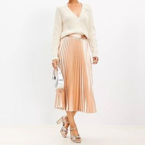 NWT LOFT Petite Metallic Midi Skirt